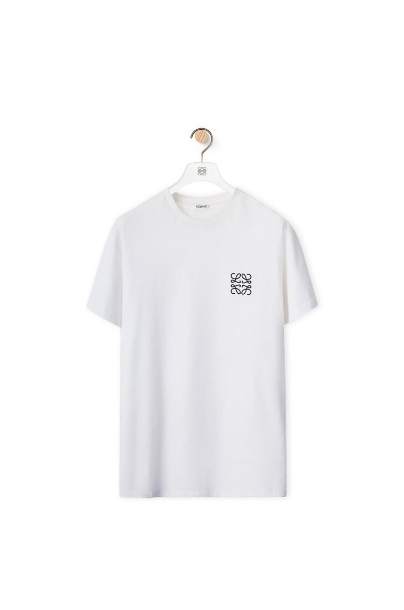 Camiseta Loewe Anagram T-shirt in cotton Hombre Blancas | 729VCKOAZ