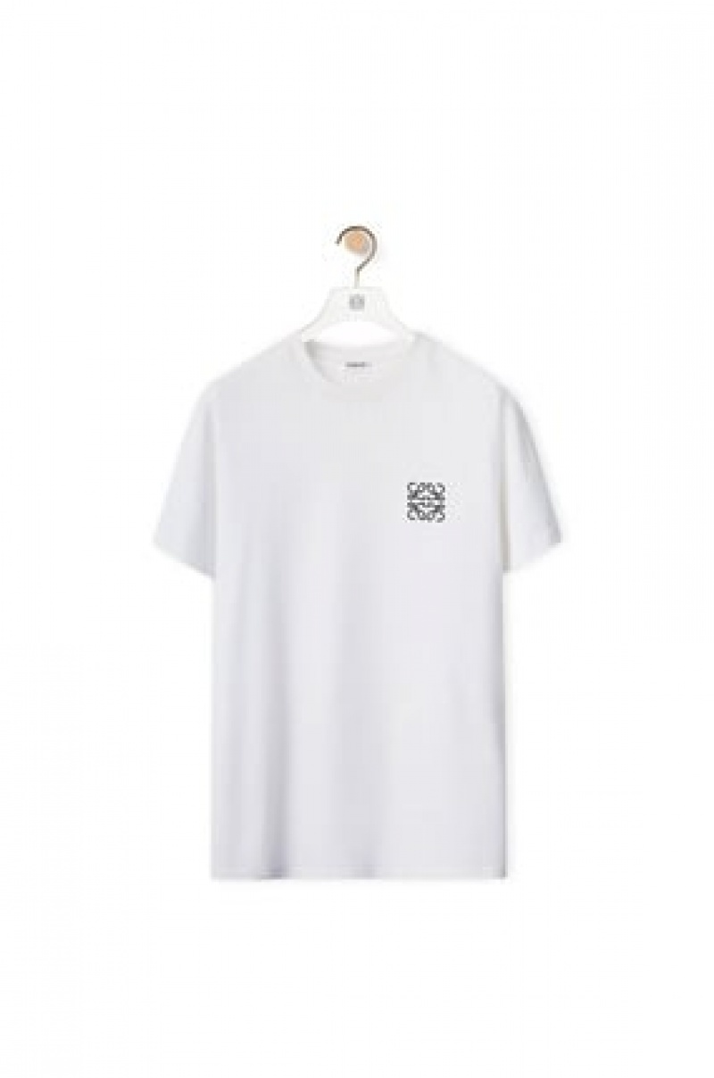 Camiseta Loewe Anagram T-shirt in cotton Hombre Blancas | 729VCKOAZ