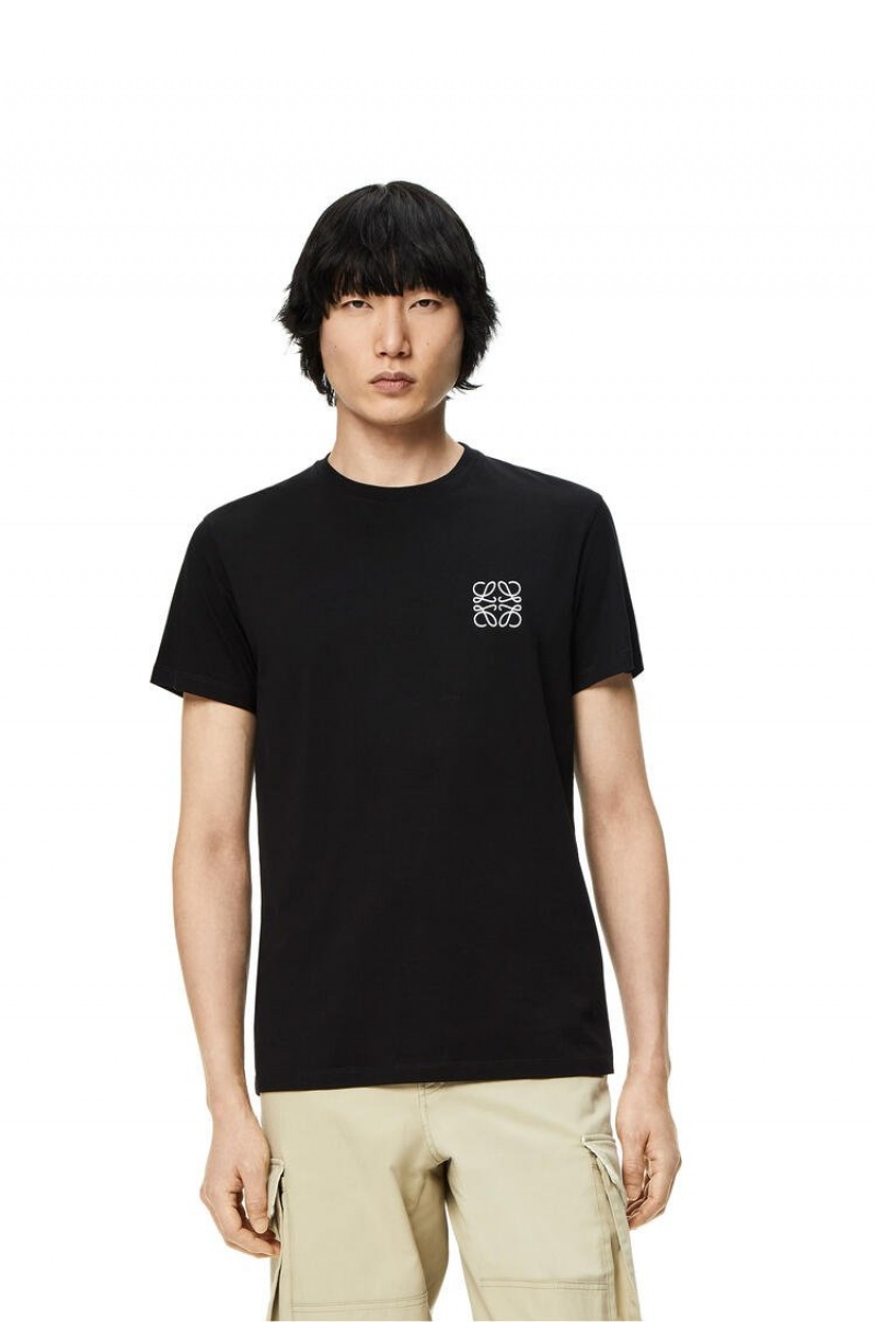 Camiseta Loewe Anagram T-shirt in cotton Hombre Negras | 036EQRAOD