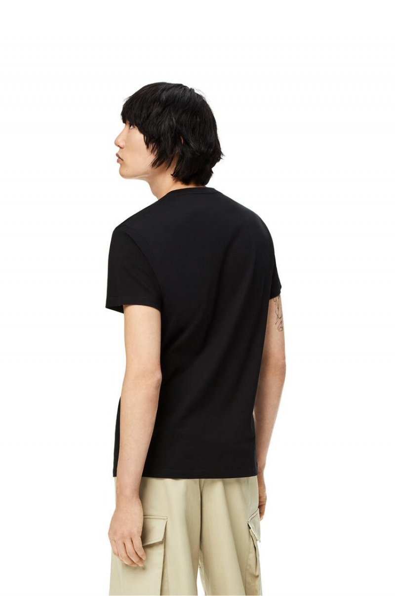 Camiseta Loewe Anagram T-shirt in cotton Hombre Negras | 036EQRAOD