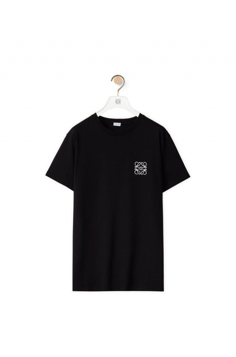 Camiseta Loewe Anagram T-shirt in cotton Hombre Negras | 036EQRAOD