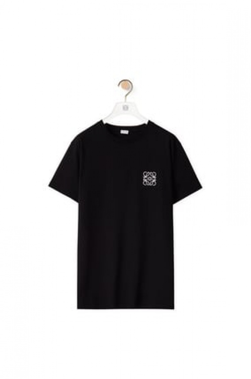 Camiseta Loewe Anagram T-shirt in cotton Hombre Negras | 036EQRAOD