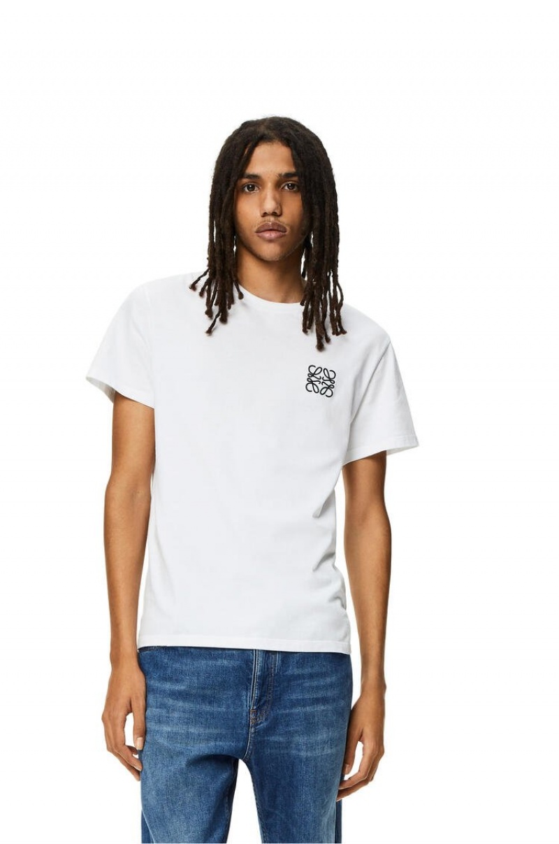 Camiseta Loewe Anagram T-shirt in cotton Hombre Blancas | 203ALUJVN