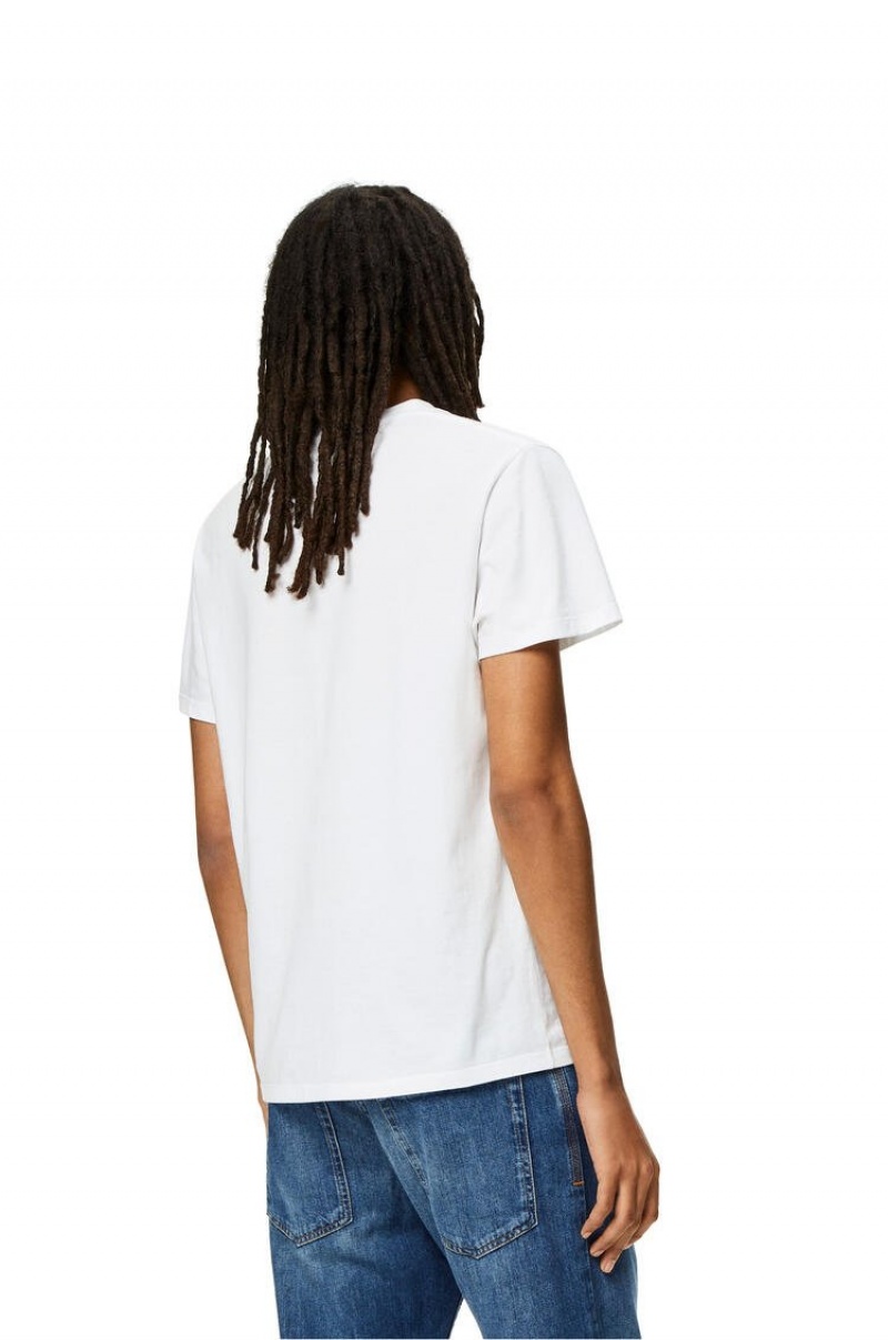 Camiseta Loewe Anagram T-shirt in cotton Hombre Blancas | 203ALUJVN