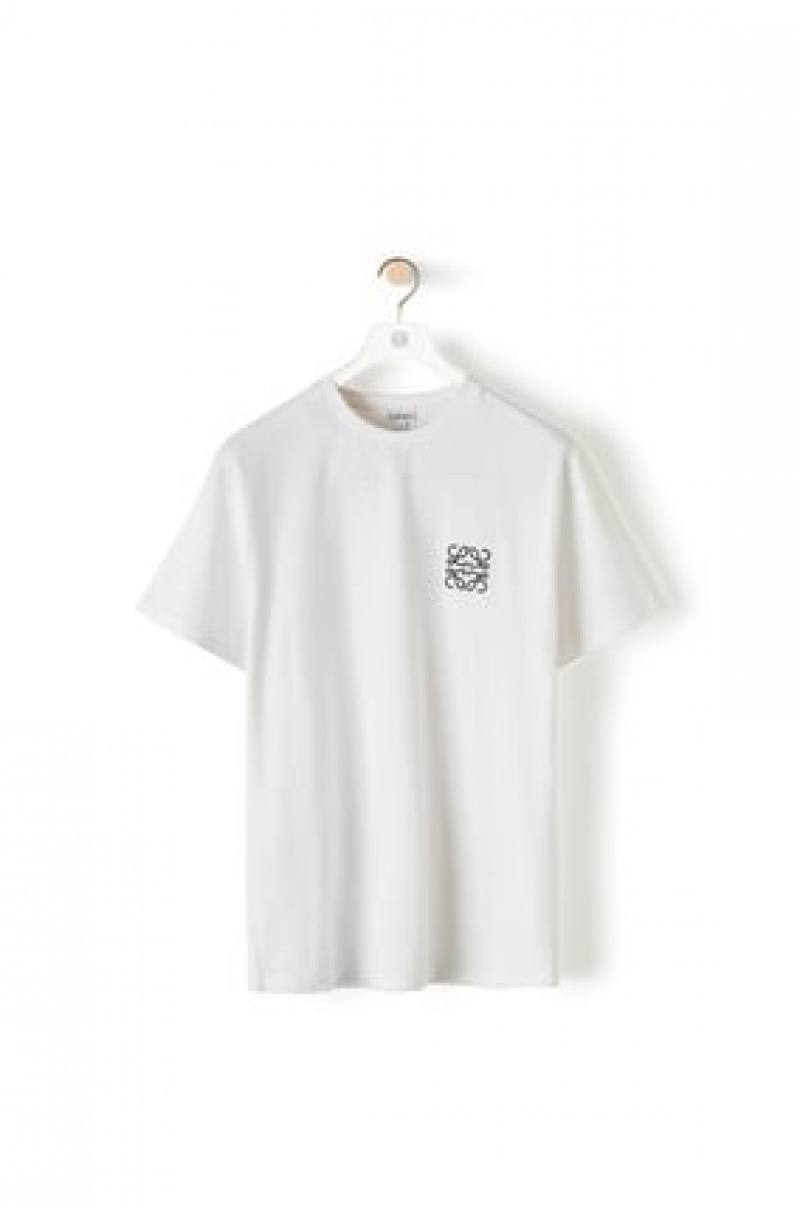 Camiseta Loewe Anagram T-shirt in cotton Hombre Blancas | 203ALUJVN