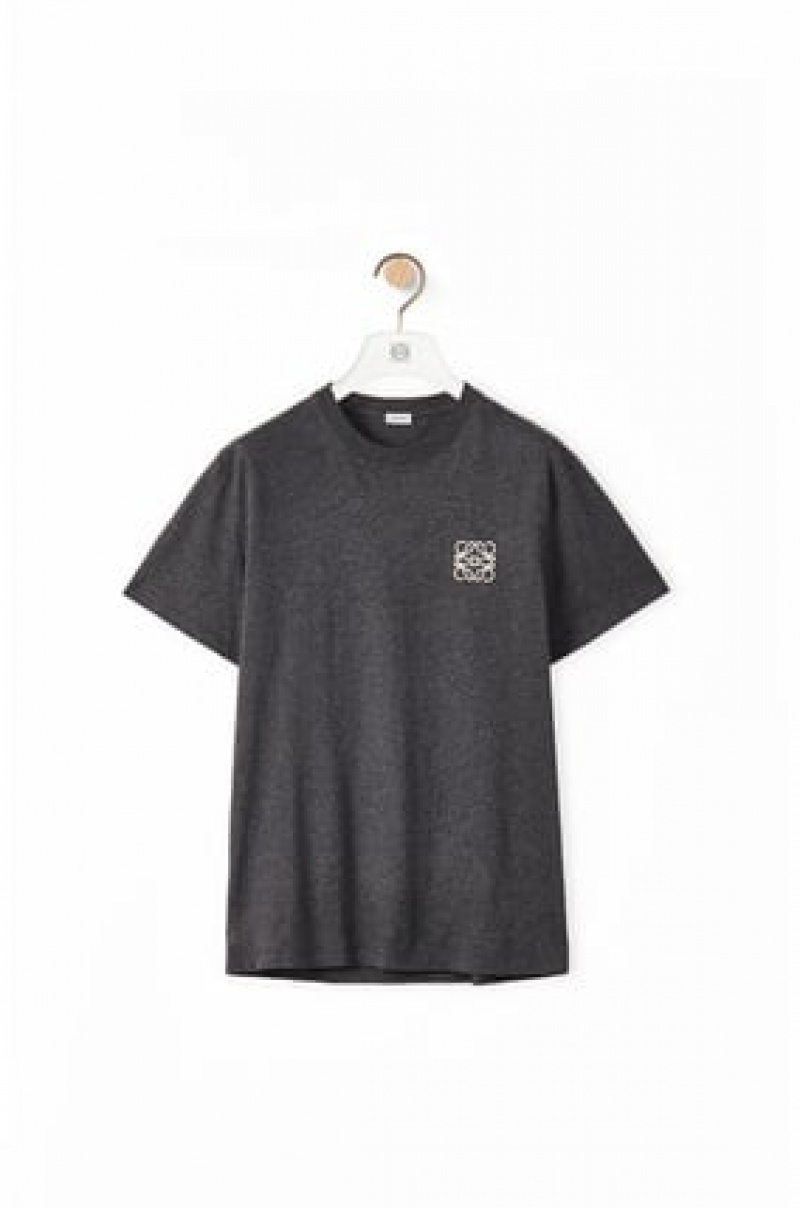 Camiseta Loewe Anagram T-shirt in cotton Hombre Gris | 928DEORUX