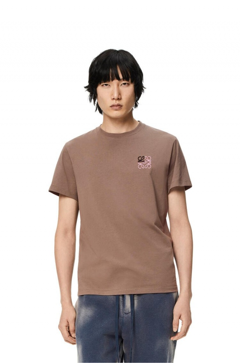 Camiseta Loewe Anagram T-shirt in cotton Hombre Gris | 170MIETGO