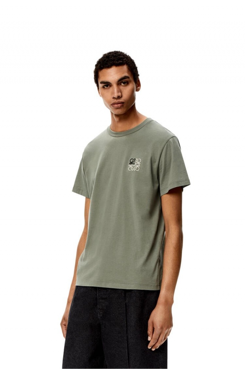 Camiseta Loewe Anagram T-shirt in cotton Hombre Verde | 431AIRXOY