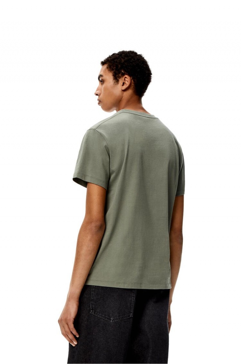 Camiseta Loewe Anagram T-shirt in cotton Hombre Verde | 431AIRXOY