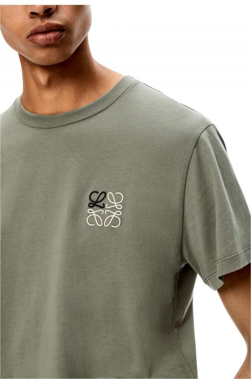 Camiseta Loewe Anagram T-shirt in cotton Hombre Verde | 431AIRXOY