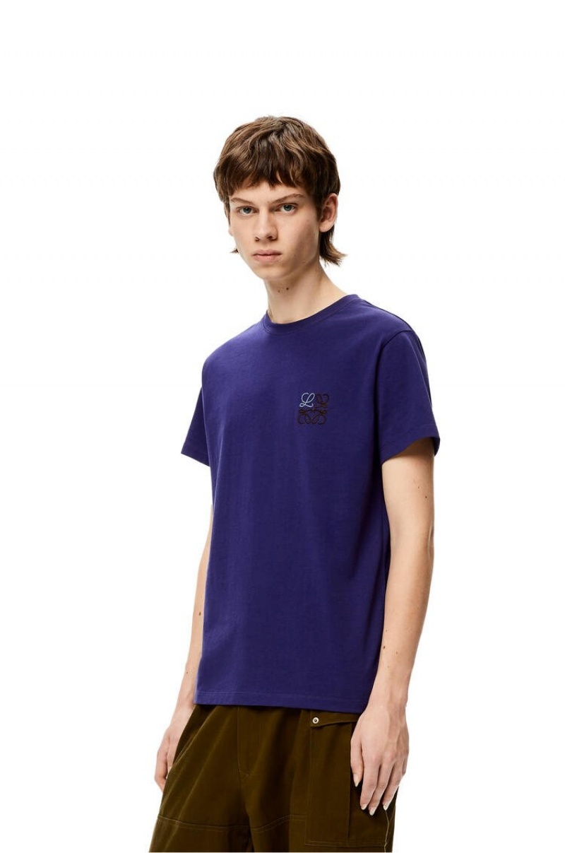 Camiseta Loewe Anagram T-shirt in cotton Hombre Azul Real Azules | 316TBOQEK