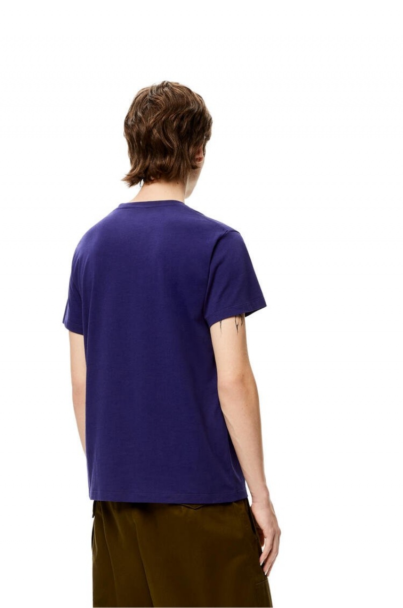 Camiseta Loewe Anagram T-shirt in cotton Hombre Azul Real Azules | 316TBOQEK