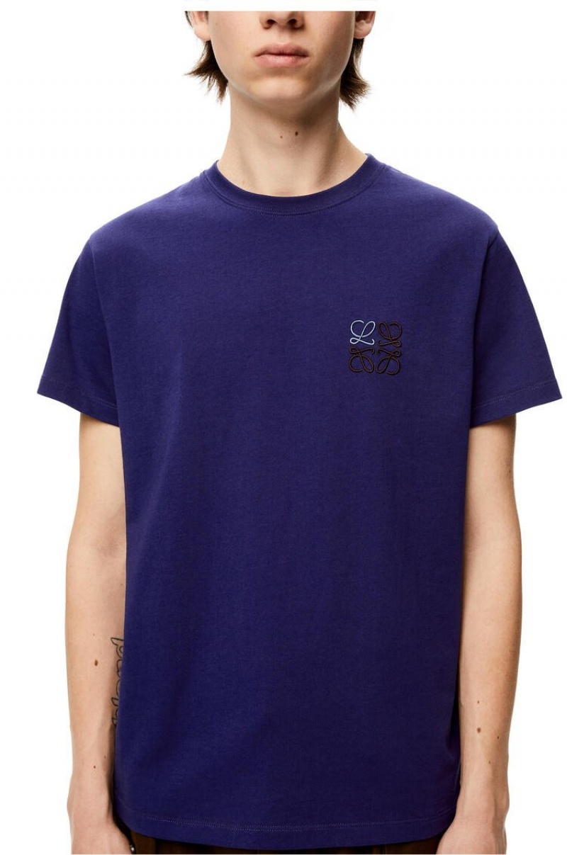 Camiseta Loewe Anagram T-shirt in cotton Hombre Azul Real Azules | 316TBOQEK