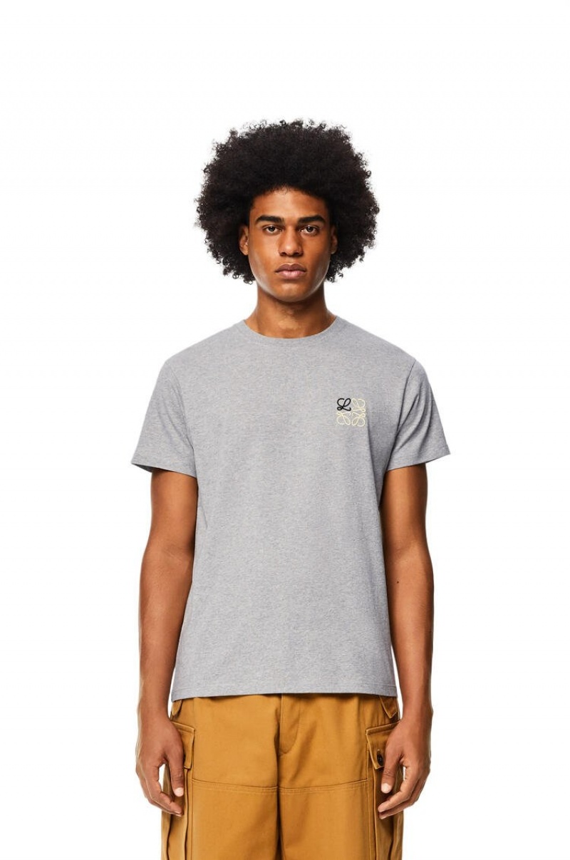 Camiseta Loewe Anagram T-shirt in cotton Hombre Gris | 376YPVCEK