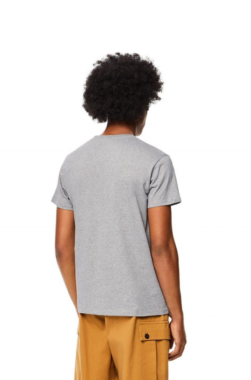 Camiseta Loewe Anagram T-shirt in cotton Hombre Gris | 376YPVCEK