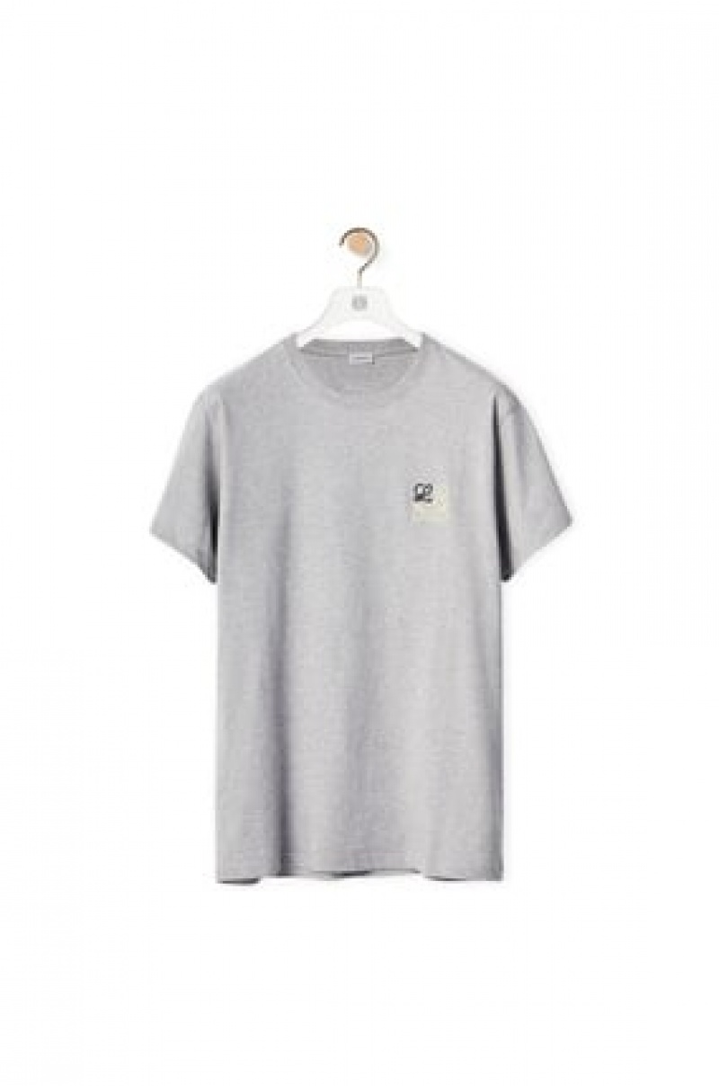 Camiseta Loewe Anagram T-shirt in cotton Hombre Gris | 376YPVCEK