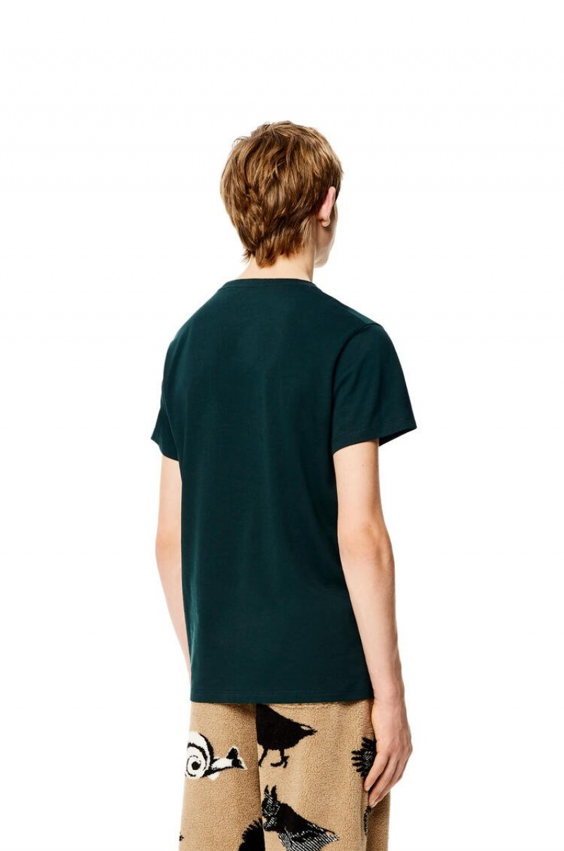 Camiseta Loewe Anagram T-shirt in cotton Hombre Verde | 027EOZGVF