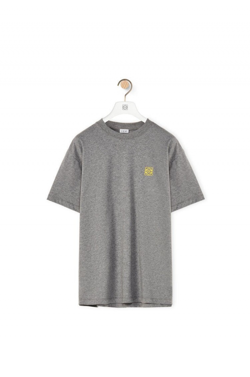 Camiseta Loewe Anagram T-shirt in cotton Mujer Gris | 832GSNTVC