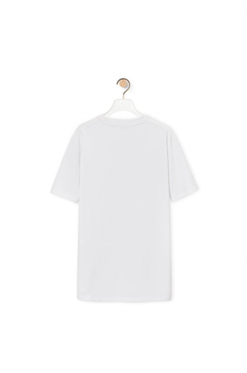 Camiseta Loewe Anagram T-shirt in cotton Mujer Blancas | 701AIZUXW