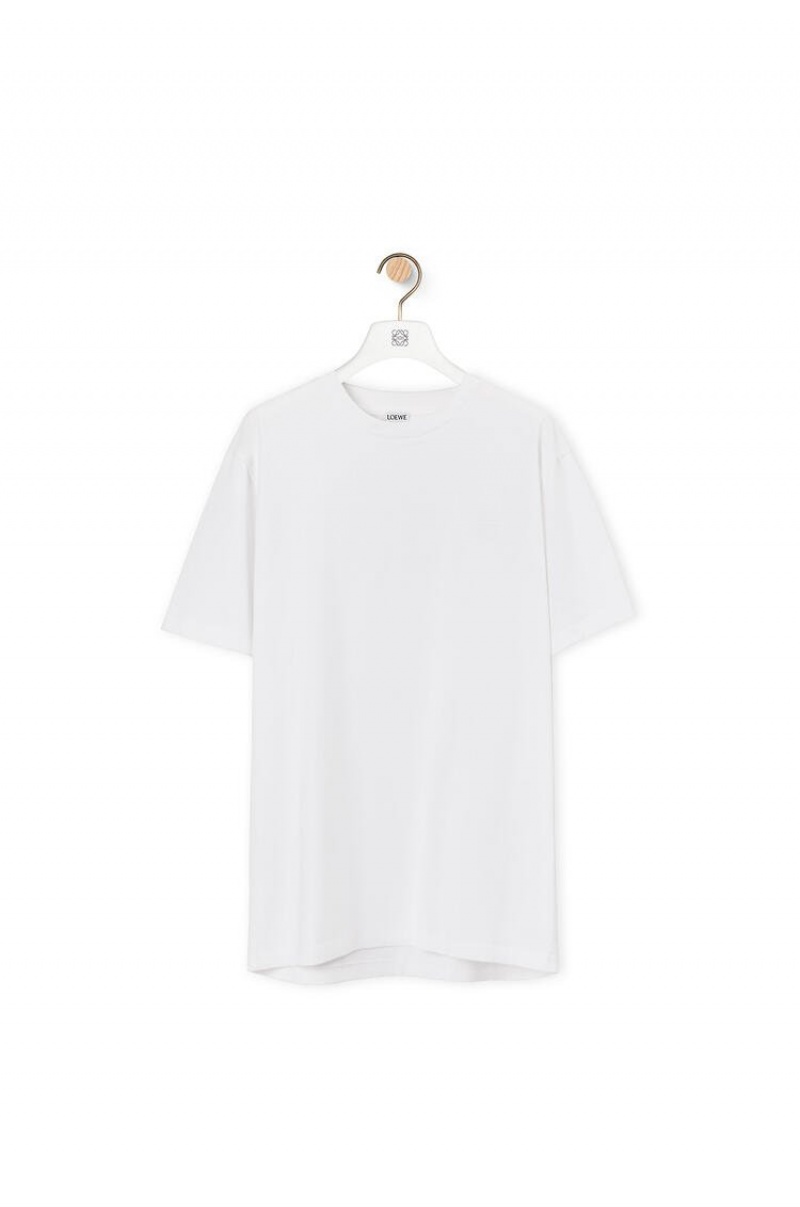 Camiseta Loewe Anagram T-shirt in cotton Mujer Blancas | 701AIZUXW