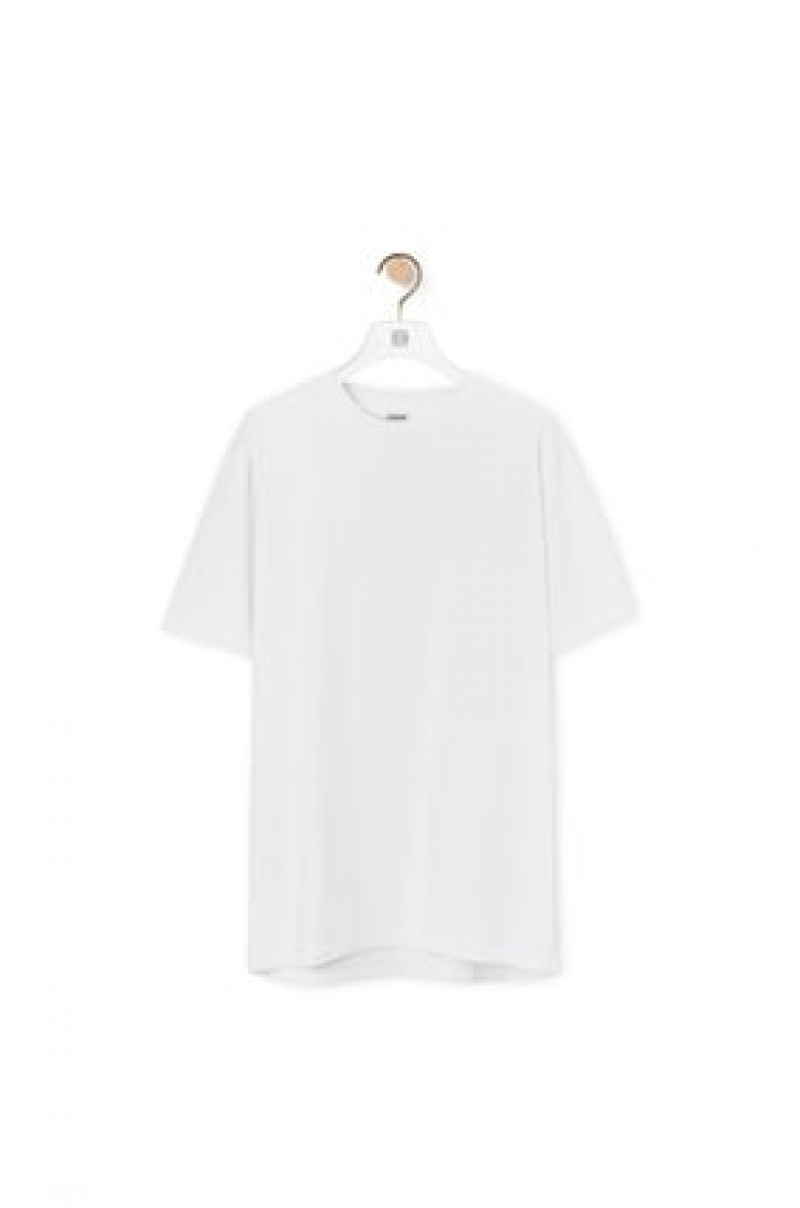 Camiseta Loewe Anagram T-shirt in cotton Mujer Blancas | 701AIZUXW