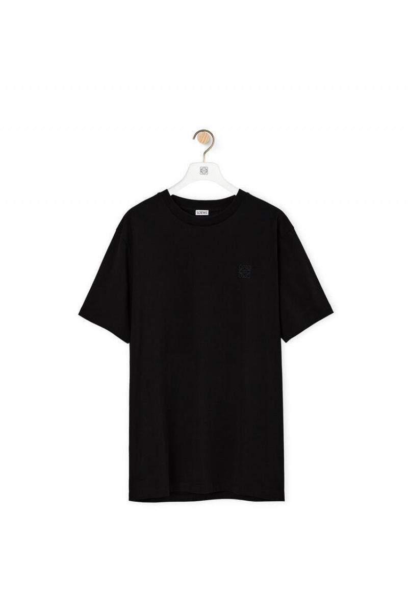 Camiseta Loewe Anagram T-shirt in cotton Mujer Negras | 984WYXOHS