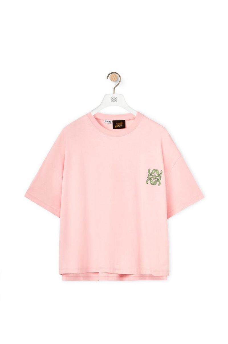 Camiseta Loewe Anagram cactus T-shirt in cotton Mujer Dahlia | 647HLCZNT