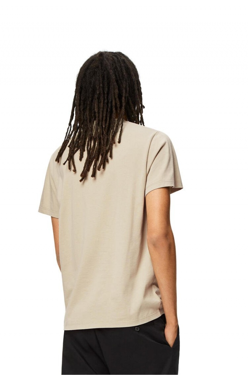 Camiseta Loewe Anagram fake pocket T-shirt in cotton Hombre Gris | 605TCHDJS