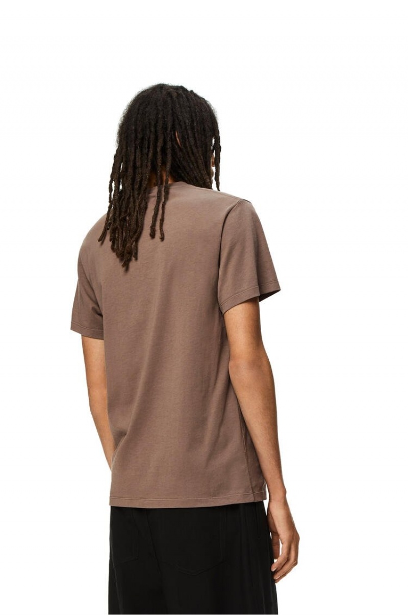 Camiseta Loewe Anagram fake pocket T-shirt in cotton Hombre Gris | 409YCHJEZ