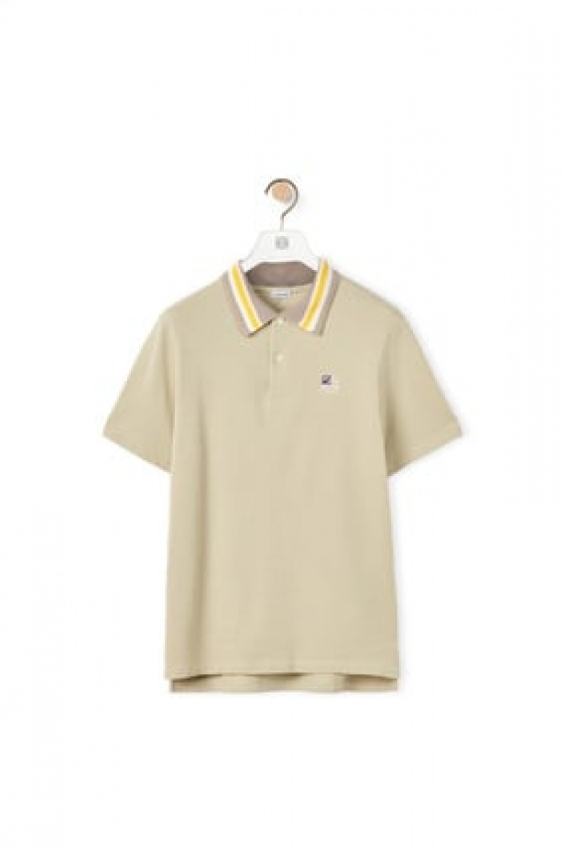 Camiseta Loewe Anagram polo in cotton Hombre Gris | 692CMGJRP