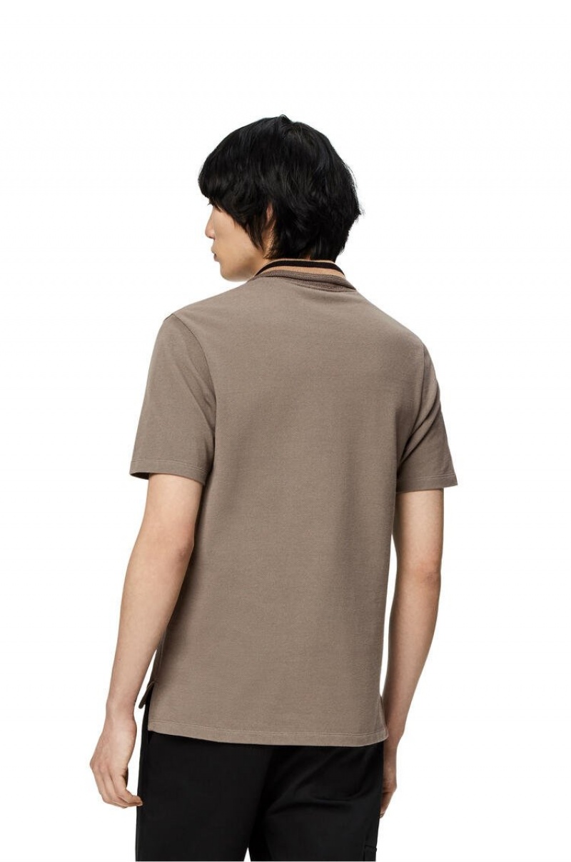 Camiseta Loewe Anagram polo in cotton Hombre Gris | 165ZQCEKO