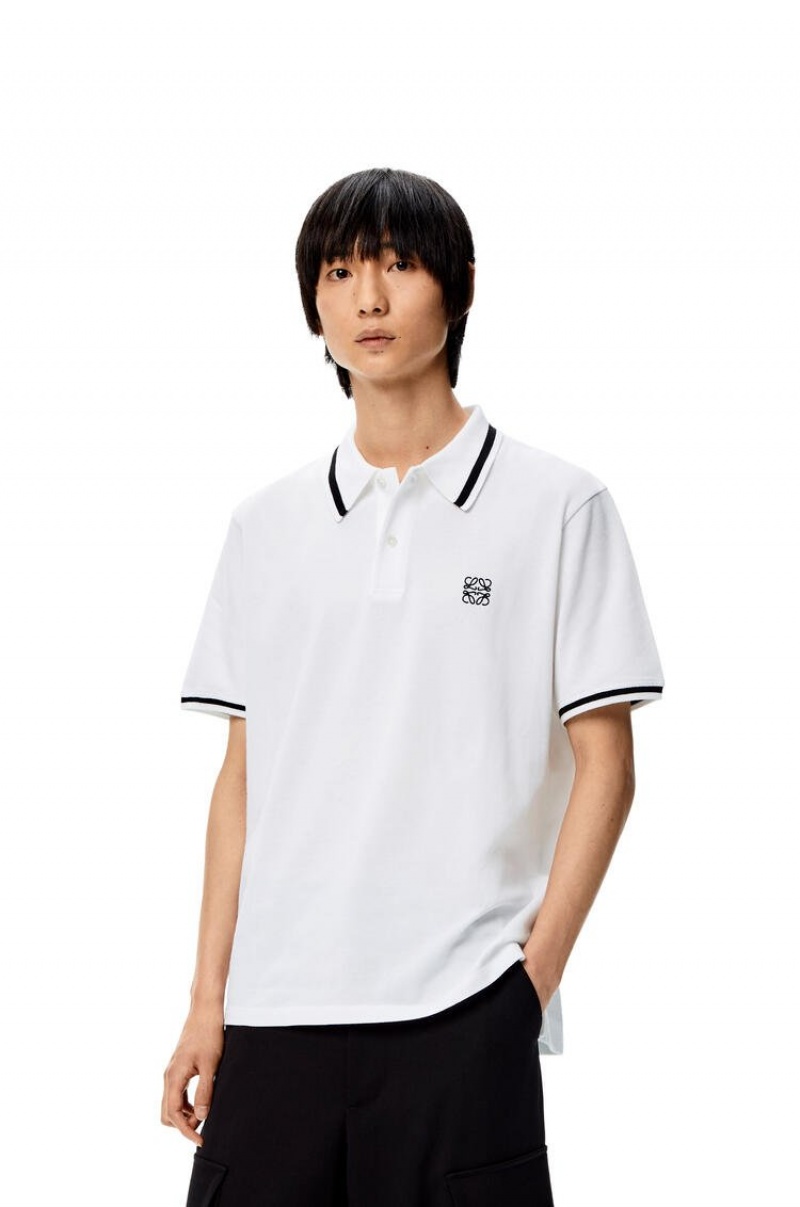 Camiseta Loewe Anagram polo in cotton Hombre Blancas | 238TDRPBA