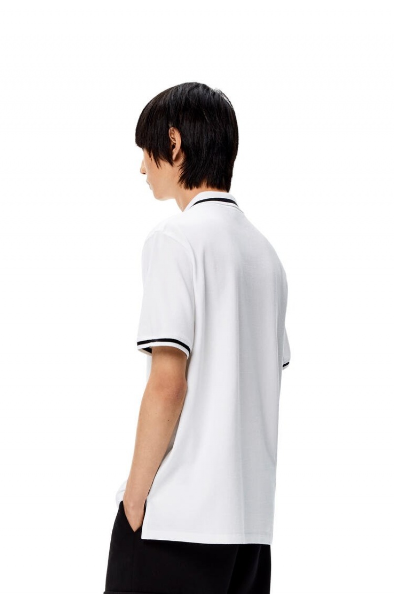 Camiseta Loewe Anagram polo in cotton Hombre Blancas | 238TDRPBA