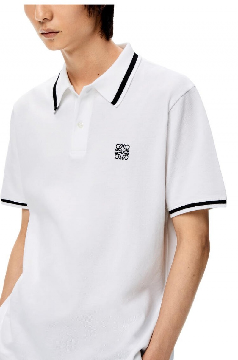 Camiseta Loewe Anagram polo in cotton Hombre Blancas | 238TDRPBA