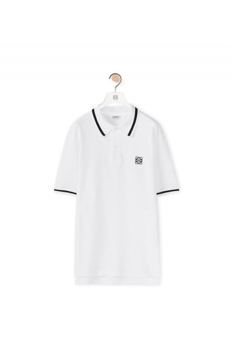 Camiseta Loewe Anagram polo in cotton Hombre Blancas | 238TDRPBA