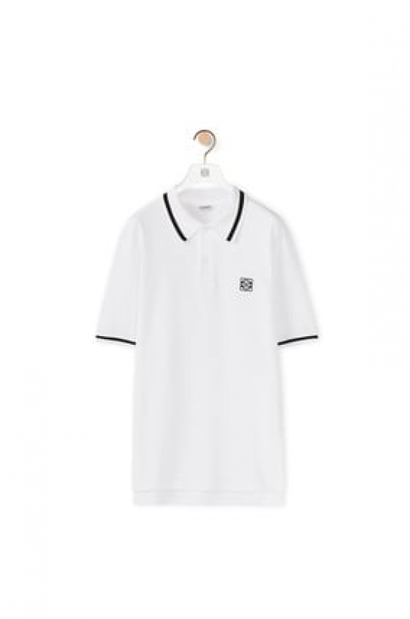 Camiseta Loewe Anagram polo in cotton Hombre Blancas | 238TDRPBA