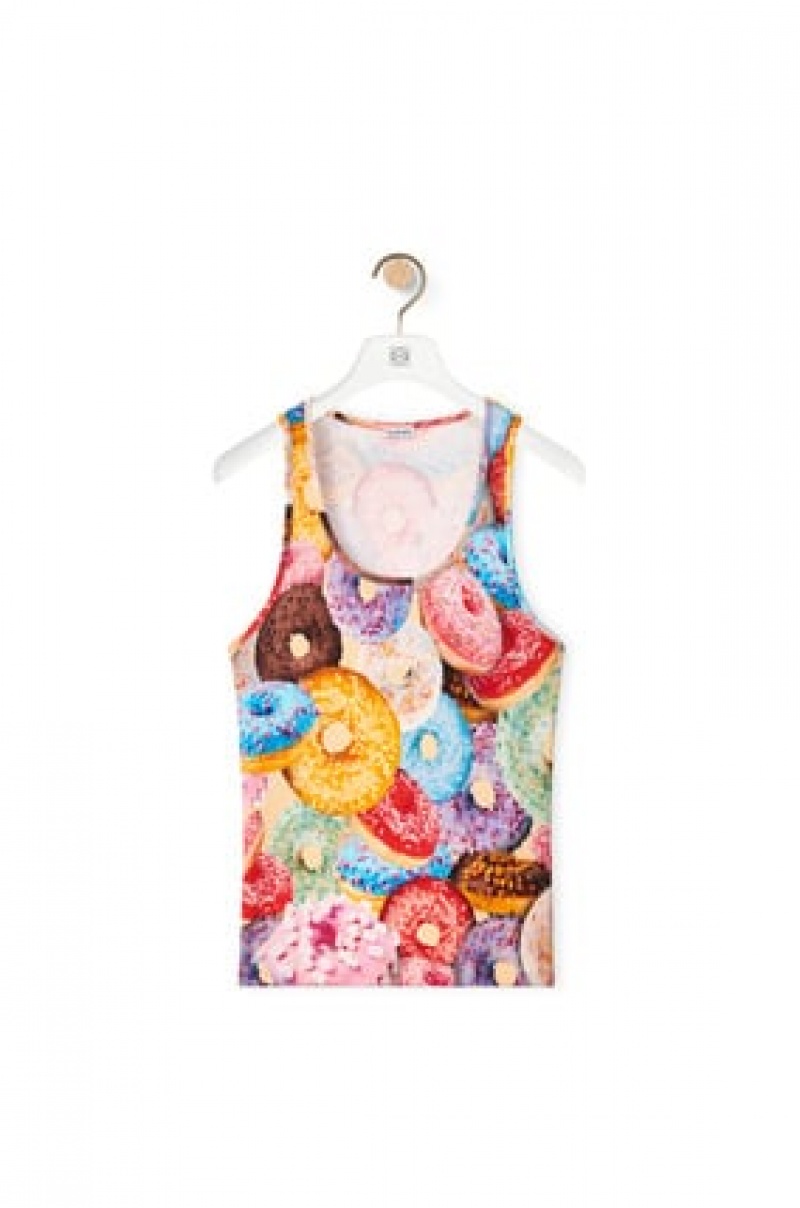 Camiseta Loewe Doughnuts ribbed tank top in cotton Hombre Multicolor | 789IZSVCK