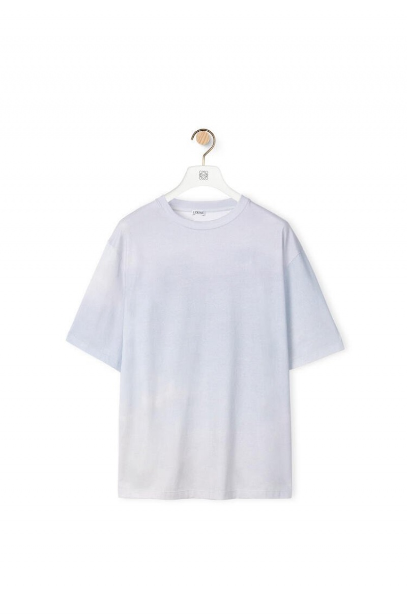 Camiseta Loewe Flag print T-shirt in cotton Hombre Blancas | 417ROZGCI