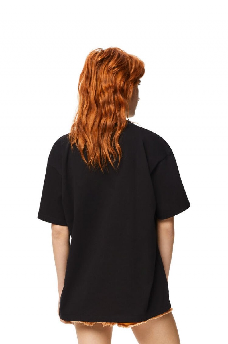 Camiseta Loewe LOEWE cactus T-shirt in cotton Mujer Negras | 362IVJCEN