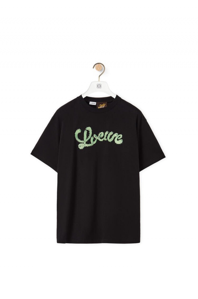 Camiseta Loewe LOEWE cactus T-shirt in cotton Mujer Negras | 362IVJCEN