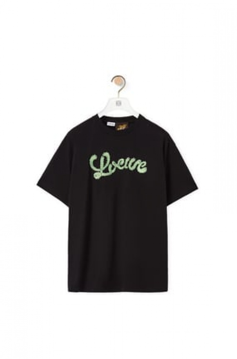 Camiseta Loewe LOEWE cactus T-shirt in cotton Mujer Negras | 362IVJCEN