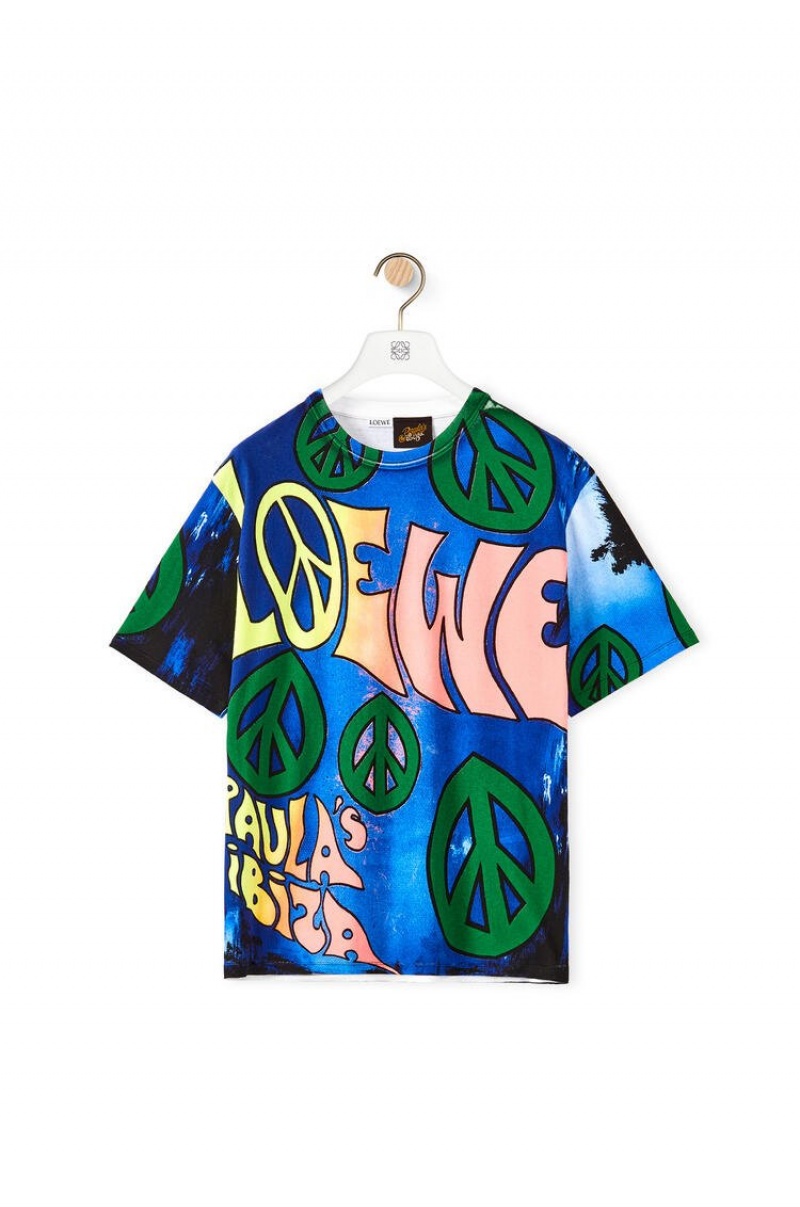 Camiseta Loewe Paula's peace print T-shirt in cotton Hombre Multicolor | 582OPQEJK