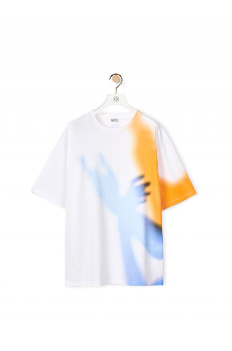 Camiseta Loewe Shadow print T-shirt in cotton Hombre Blancas | 839UNPRDB