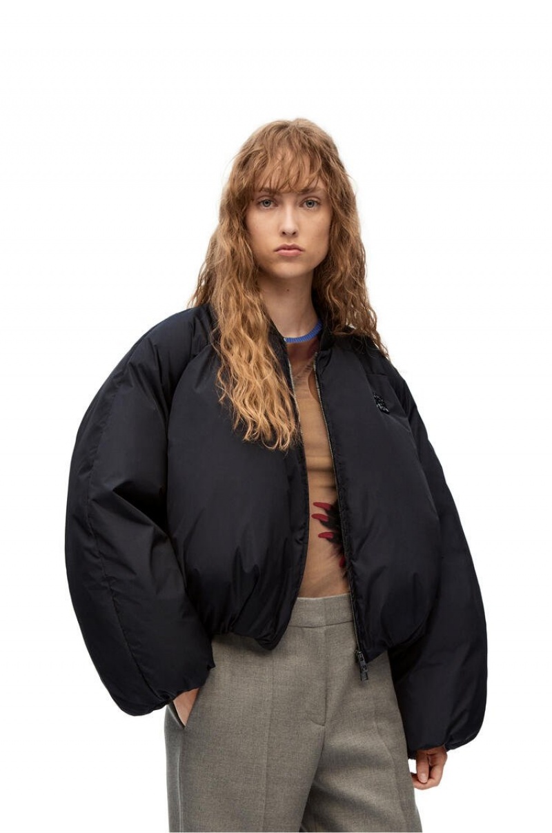 Chaquetas Loewe Acolchado bomber jacket in nylon Mujer Negras | 453AQHZIS