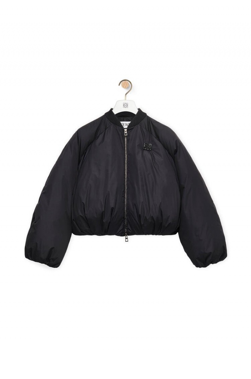 Chaquetas Loewe Acolchado bomber jacket in nylon Mujer Negras | 453AQHZIS