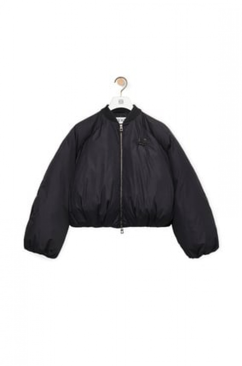 Chaquetas Loewe Acolchado bomber jacket in nylon Mujer Negras | 453AQHZIS