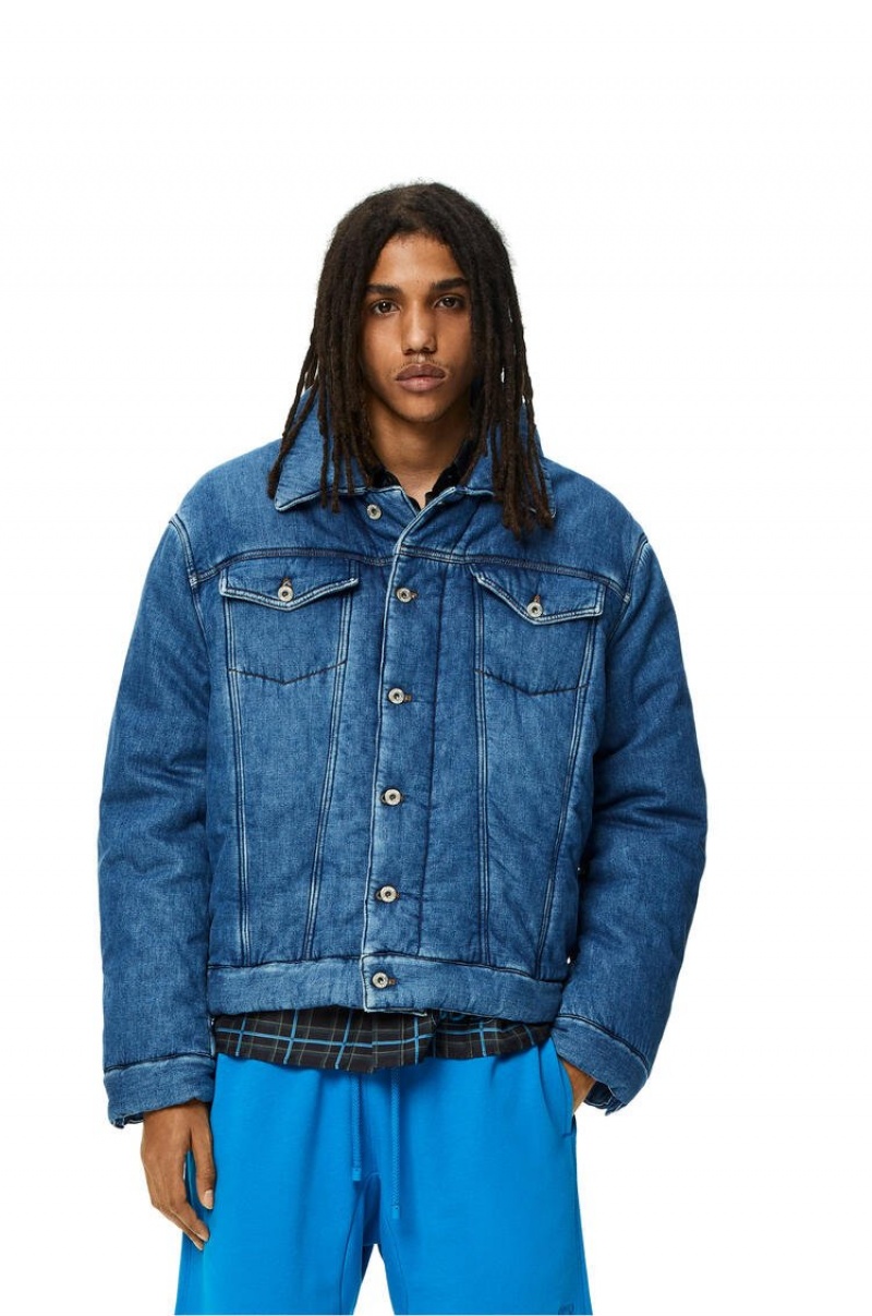 Chaquetas Loewe Acolchado jacket in denim Hombre Indigo Azules | 134PXWJIK