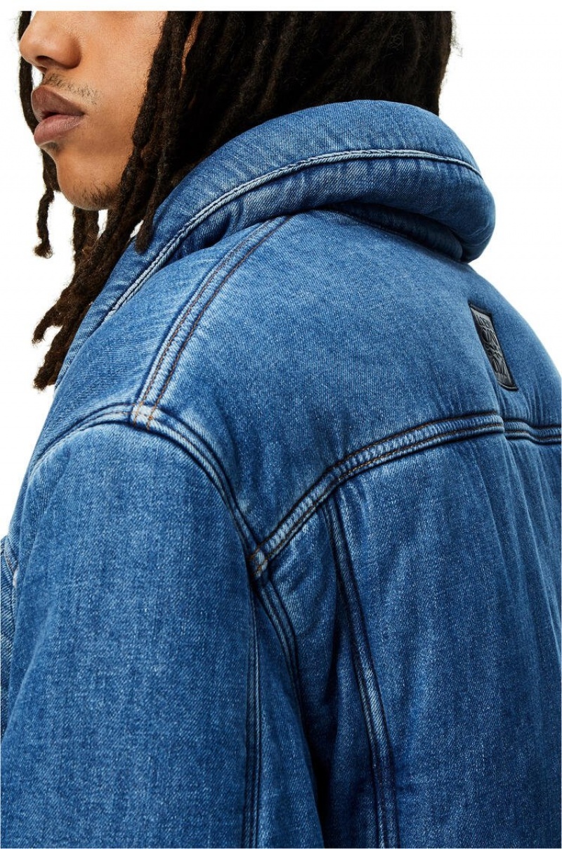 Chaquetas Loewe Acolchado jacket in denim Hombre Indigo Azules | 134PXWJIK