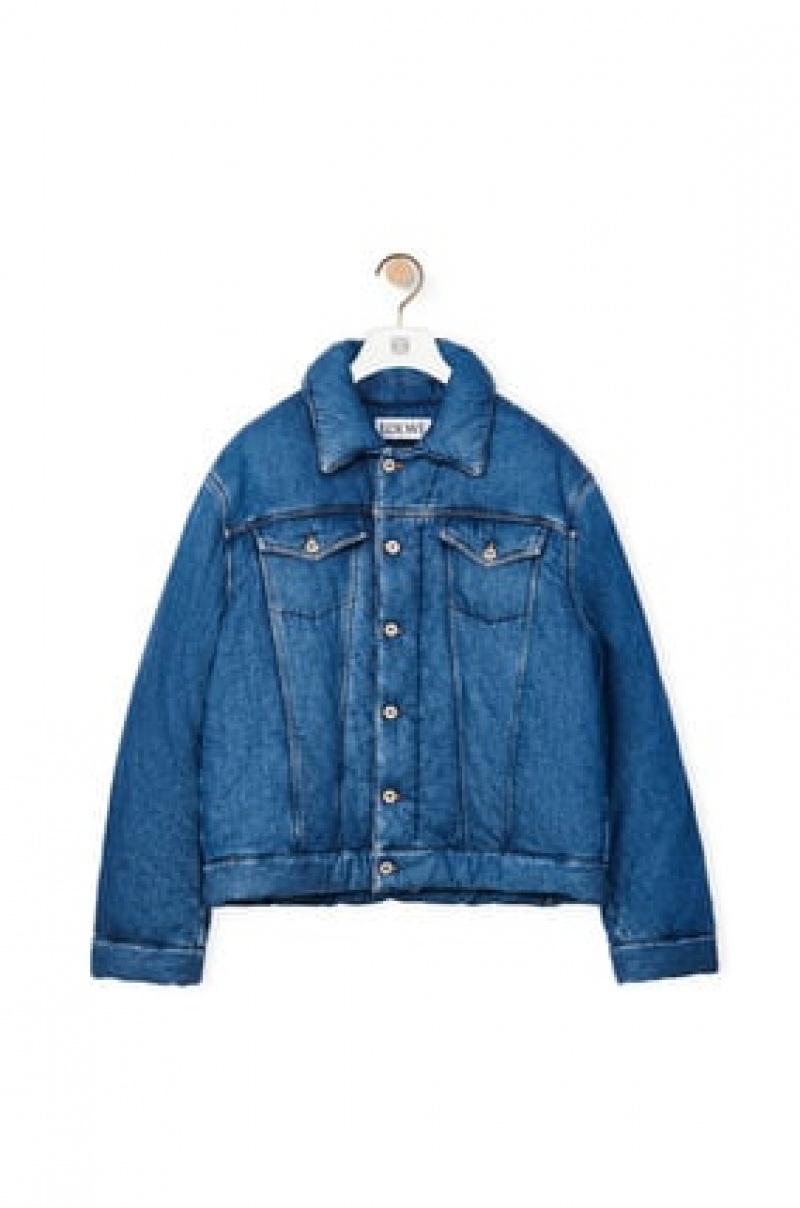 Chaquetas Loewe Acolchado jacket in denim Hombre Indigo Azules | 134PXWJIK