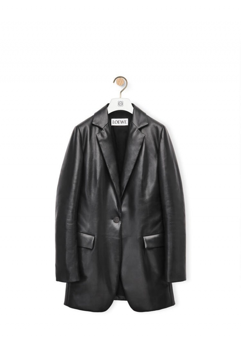 Chaquetas Loewe Acolchado tailored jacket in nappa Mujer Negras | 834TIQEBP